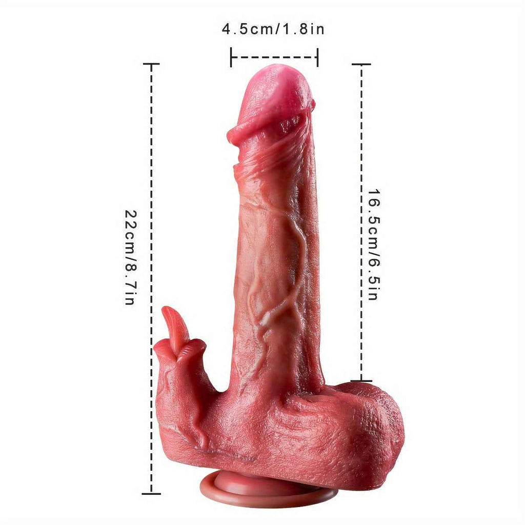 Realistic Thrusting Dildo Licking Vibrator, 9 Thrusting & Heating Licking Modes For G-spot Stimulation