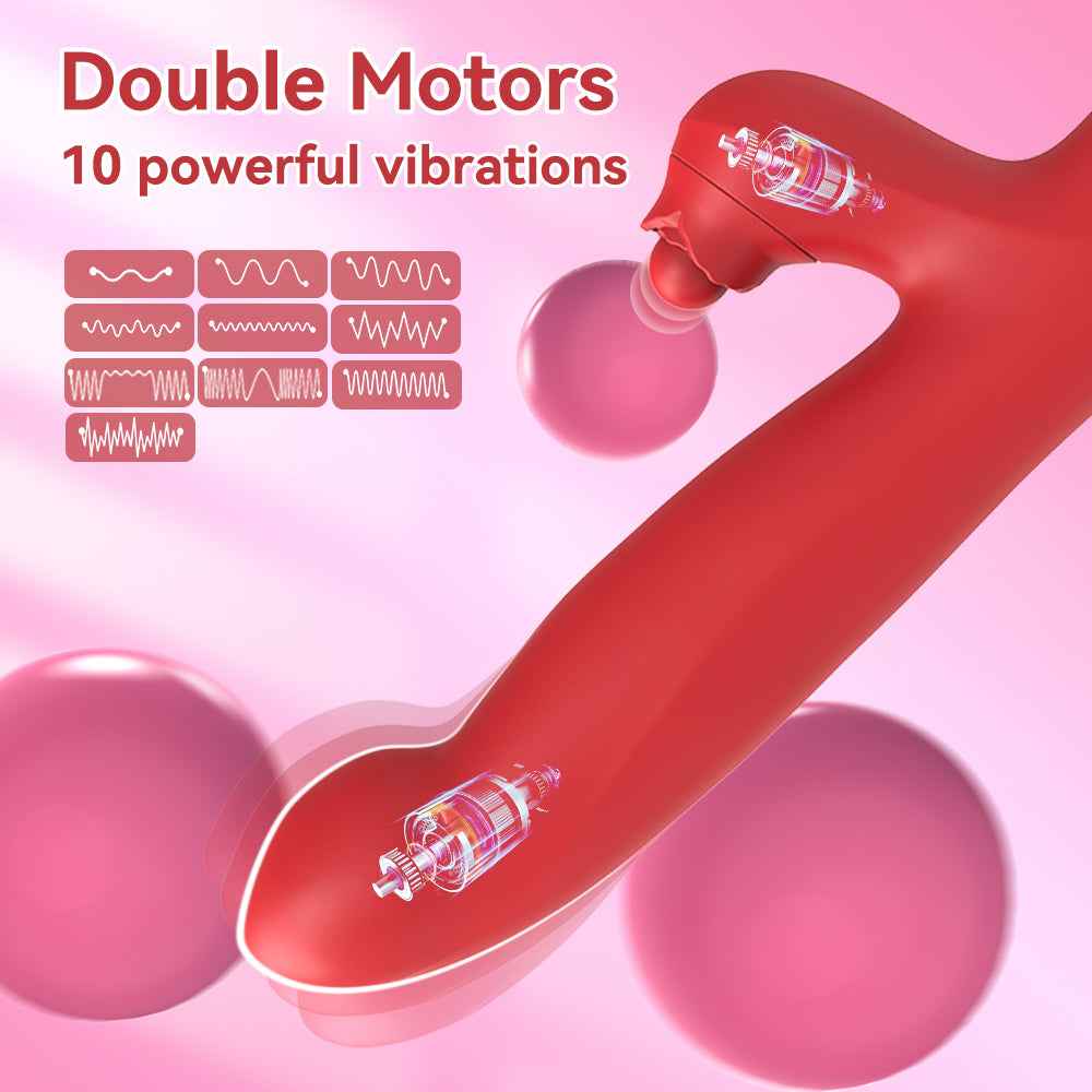 Double Vibration Stimulation For Clitoral Deep Tissue Massage - G Spot Vibrator With 10 Vibration 5 Swinging Modes,