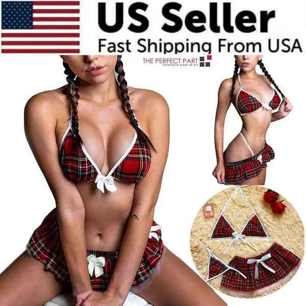Sexy Lingerie School Girl Dress Babydoll Women USA