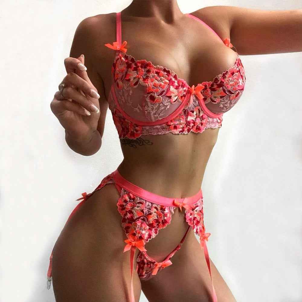 Women's Industry Embroidered Lingerie Set